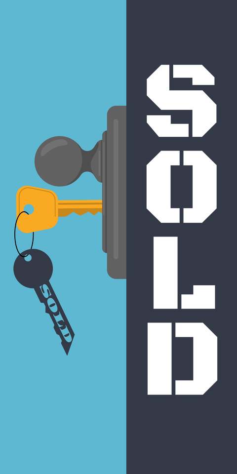 Blue Lock and Key Sold Property Template